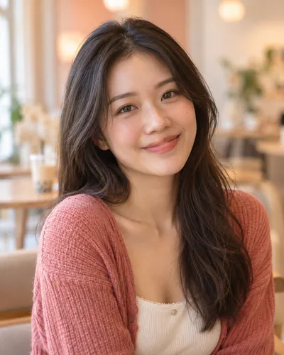 Portrait of a young woman at a bubble tea café